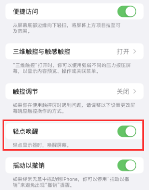 思明苹果授权维修站分享iPhone轻点无法唤醒怎么办 