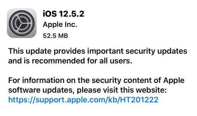 思明苹果手机维修分享iOS12.5.2发布，建议所有老苹果用户安装 